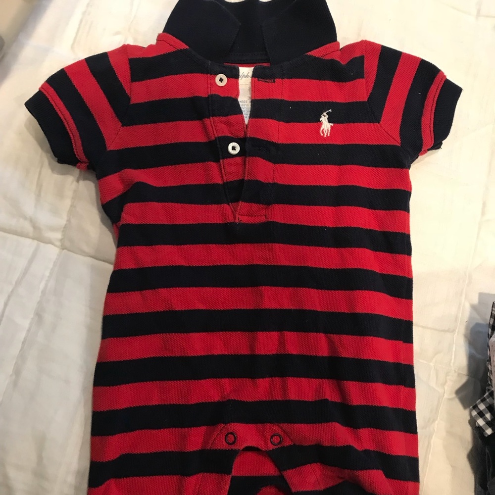 Polo shirt sleeve romper pullover